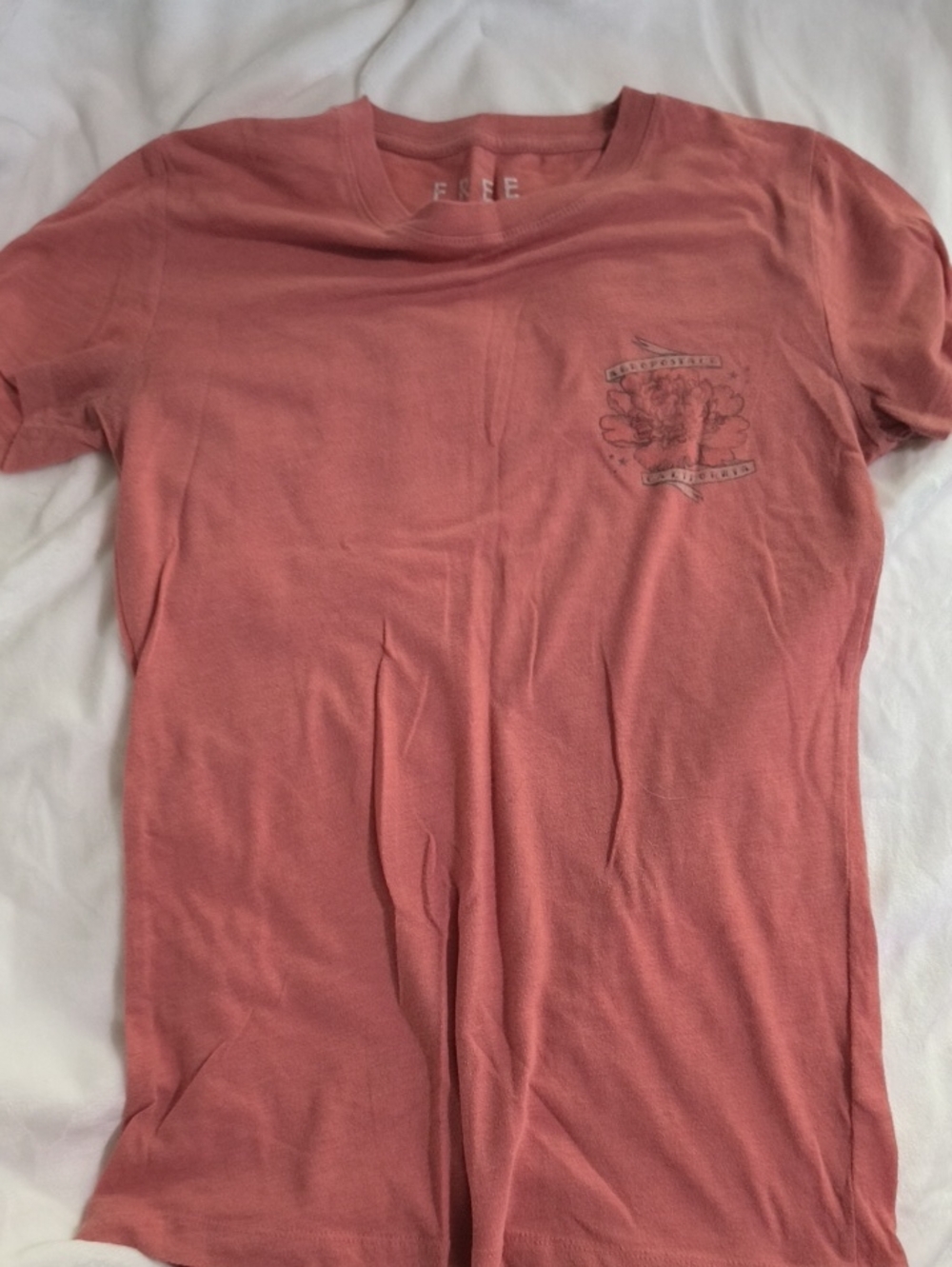 Free State Dusty Coral Short Sleeve Tee with Chest Graphic